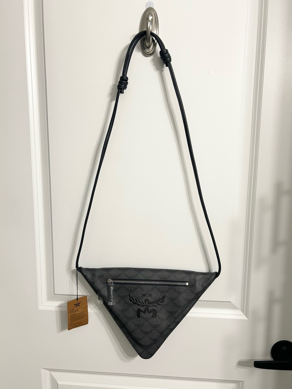 MCM Monogram Triangle Crossbody Bag